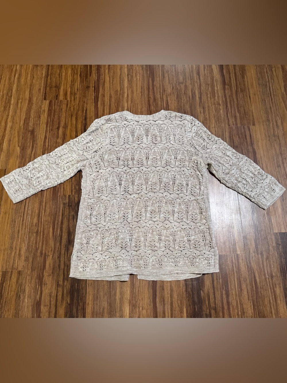 NEW J. Jill Women's Beige Lace Cardigan Size L Cotton Retail NWT $89 - Picture 11 of 15